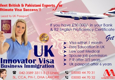 Apply UK Innovator Business Immigration Visa Through Our British & Pakistani Experts.